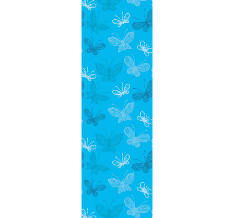 Blue flying pattern butterflies wallpaper - TenStickers