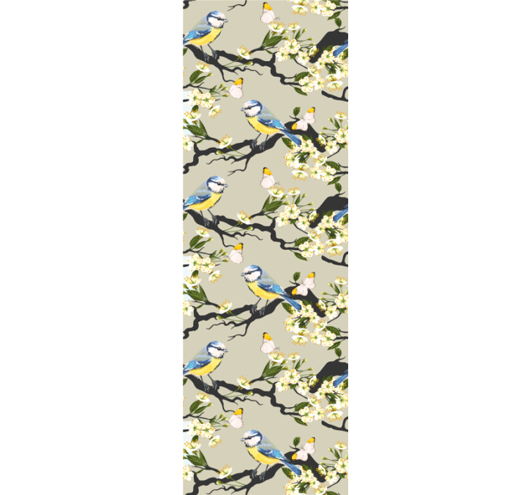 Blue Tit Branches birds in wallpaper - TenStickers