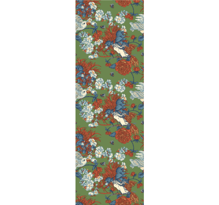 Birds Among Blooms flowers wallpaper - TenStickers