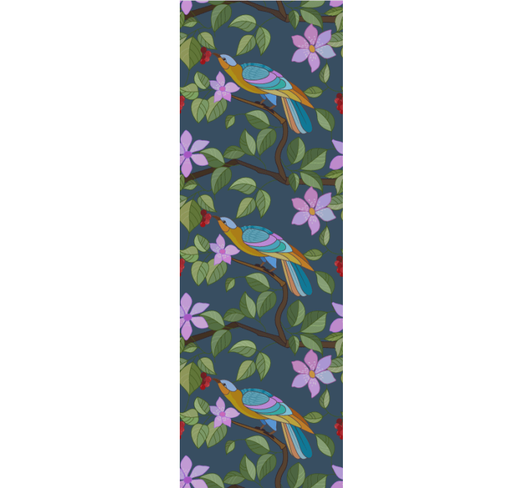 Birds in wallpaper colorful tropical design - TenStickers