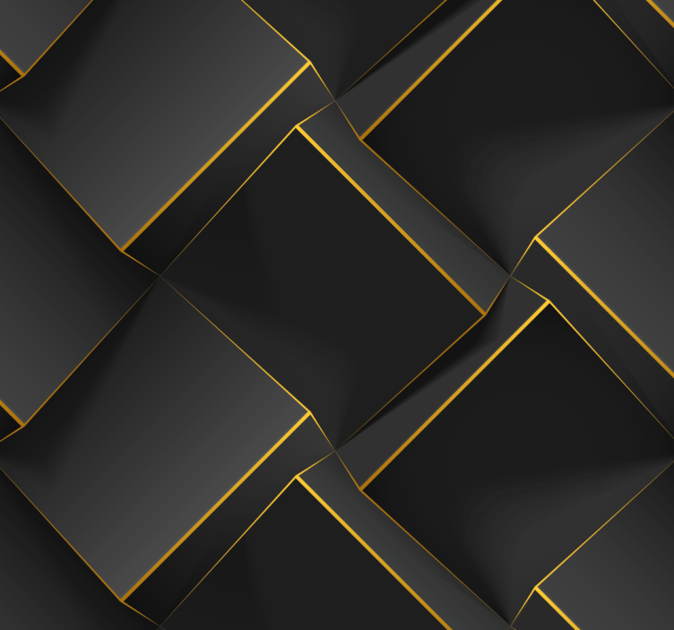 Black shapes 3D Wallpaper - TenStickers