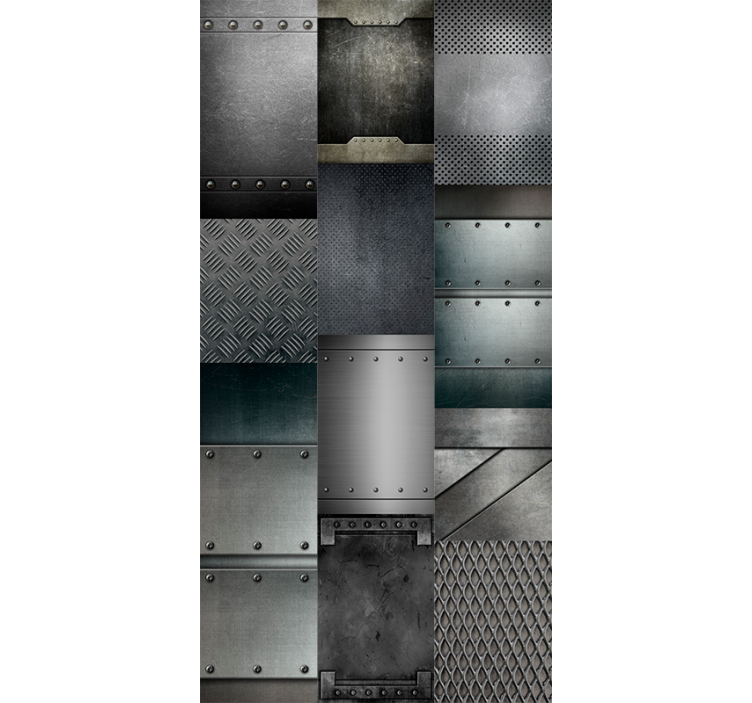 Metal black blocks pattern 3D Wallpaper - TenStickers