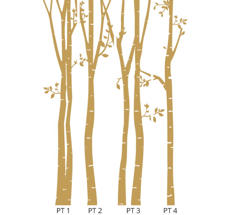 Wallpaper of a tree with elegant golden silhouettes - TenStickers