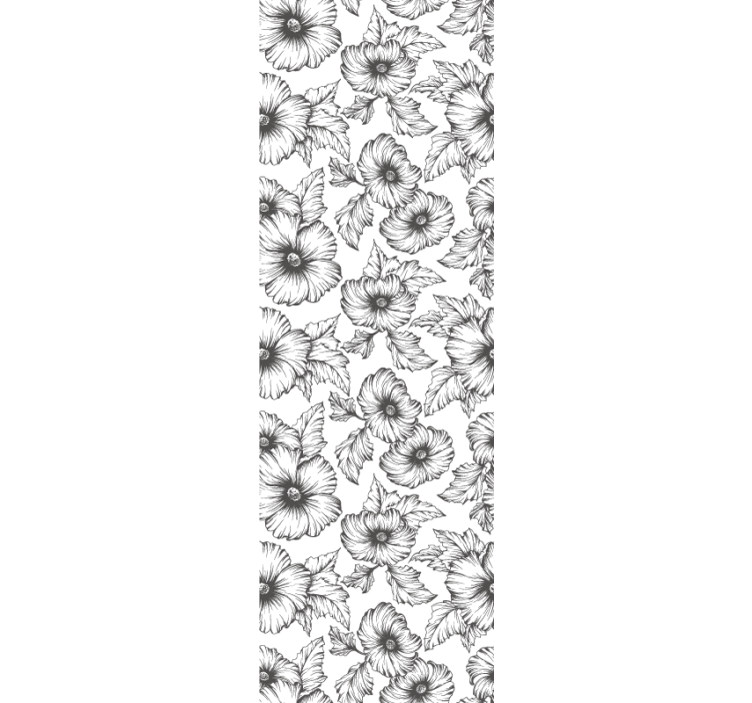Mallow flower pattern wallpaper - TenStickers