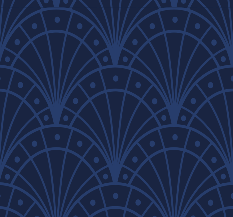 Navy blue art déco entrance wallpaper - TenStickers