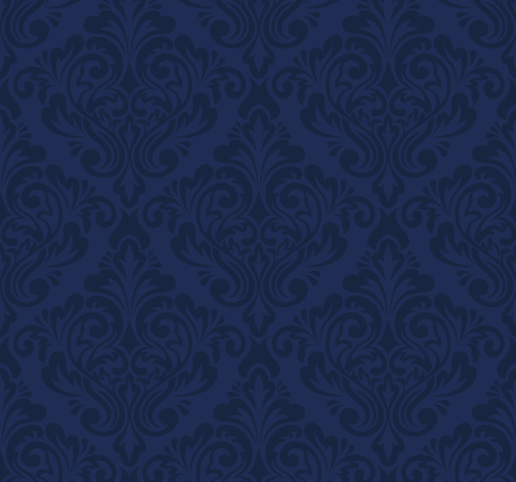 Navy blue Damask living area wallpaper - TenStickers