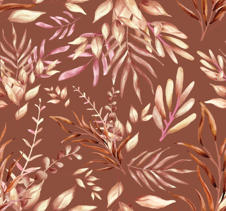 Tropical plants terracotta wallpaper - TenStickers