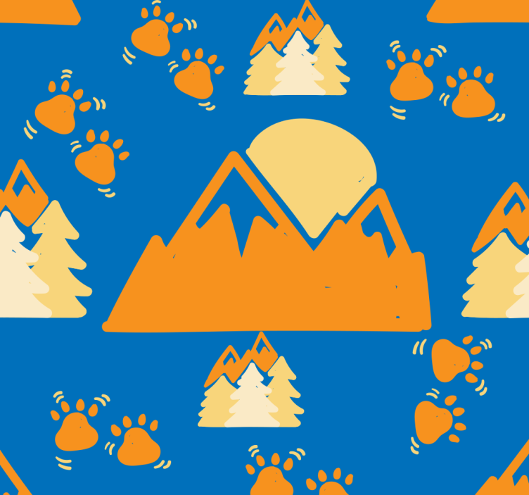 Mountain Bear Adventure nursery room wallpaper - TenStickers