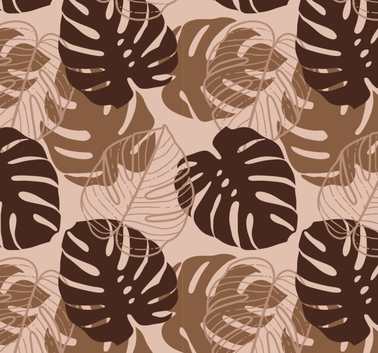 Monstera Motif leaves wallpaper - TenStickers