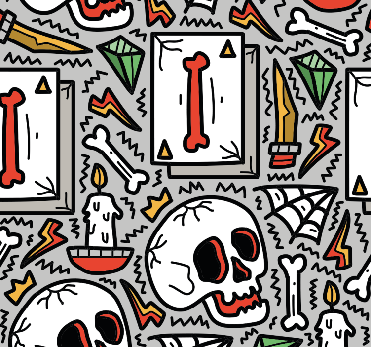 Skull Graffiti wallpaper teenage bedroom - TenStickers