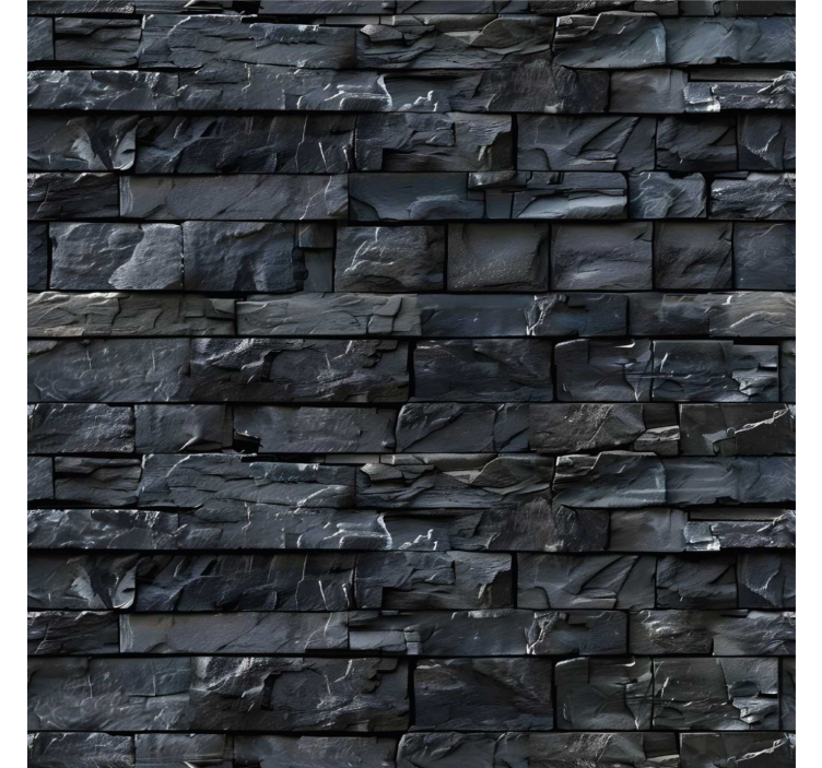 Black pattern stone effect wallpaper - TenStickers