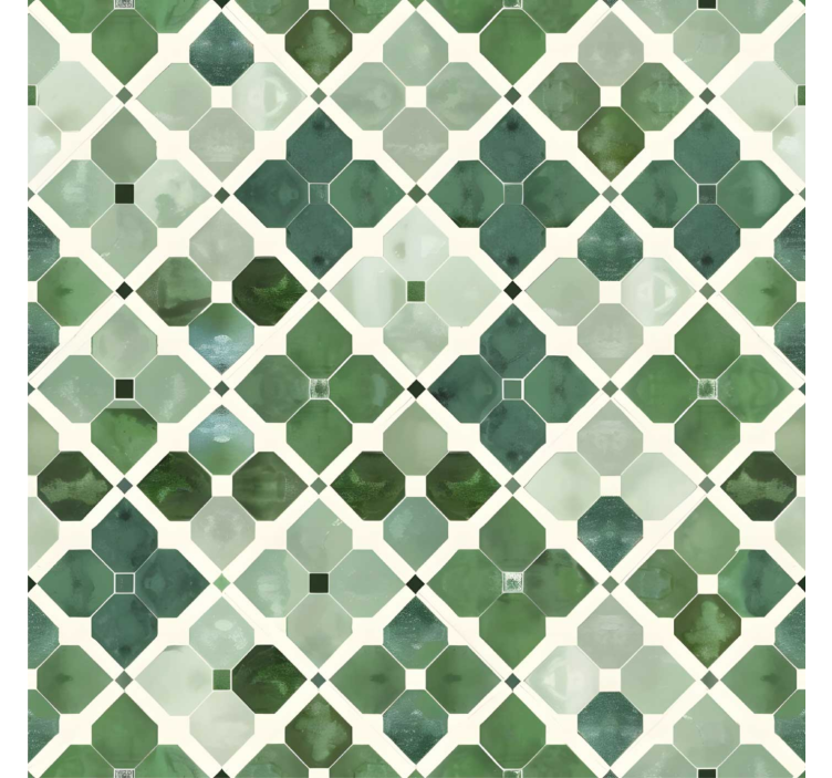 Arabian green pattern tile effect wallpaper - TenStickers