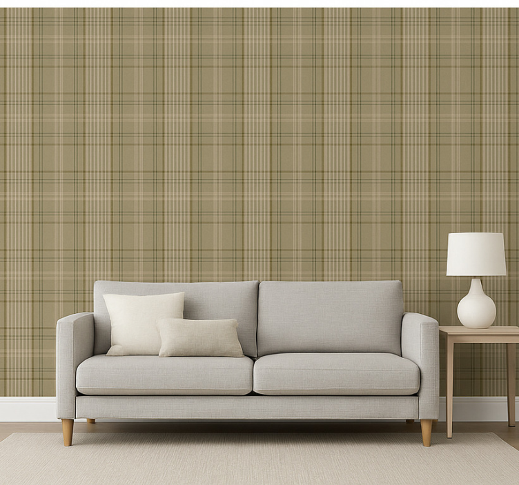 1960's grey olive design retro wallpaper - TenStickers