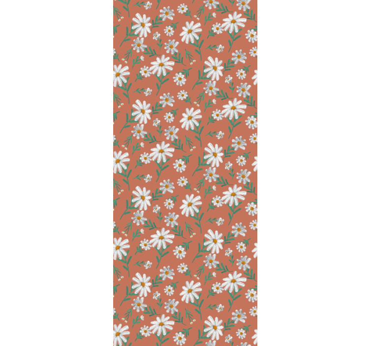 Wallpaper daisy flower carnelian background - TenStickers