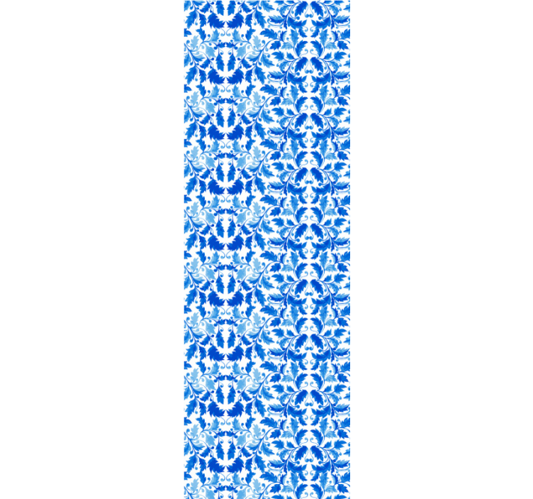 Blue flower pattern Ornamental Wallpaper - TenStickers