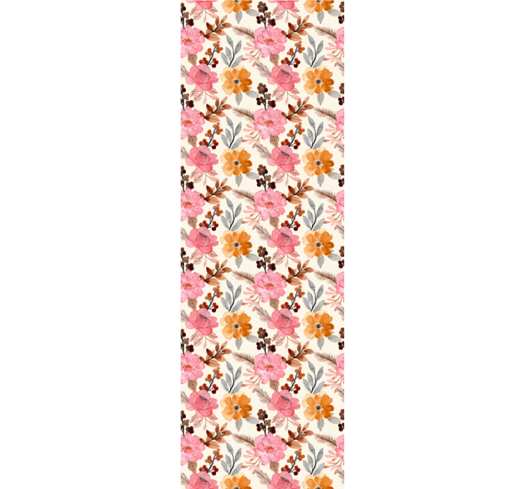 Watercolor flowers Flower Wallpaper - TenStickers