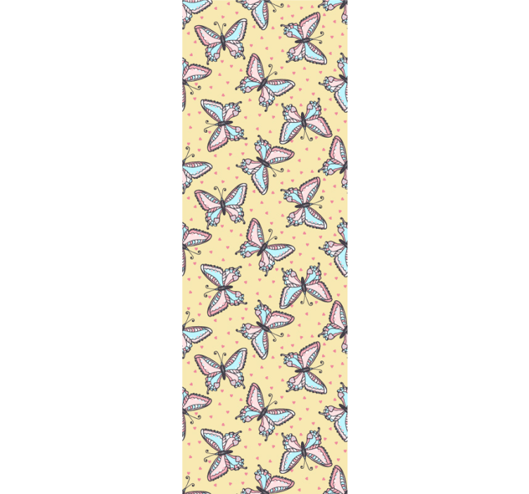 Hearts with Butterfly Wallpaper - TenStickers