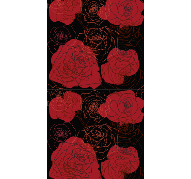 Set of roses Flower Wallpaper - TenStickers
