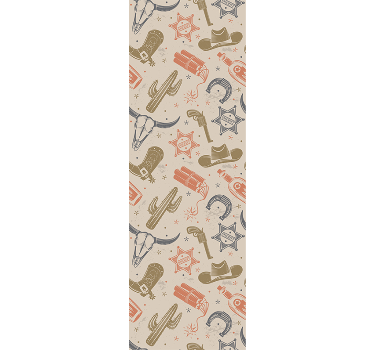 Cowboy elements pattern Bedroom Wallpaper - TenStickers