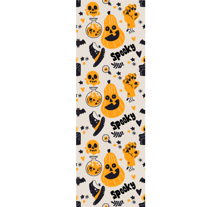 Spooky Pumpkin Halloween Wallpaper - TenStickers