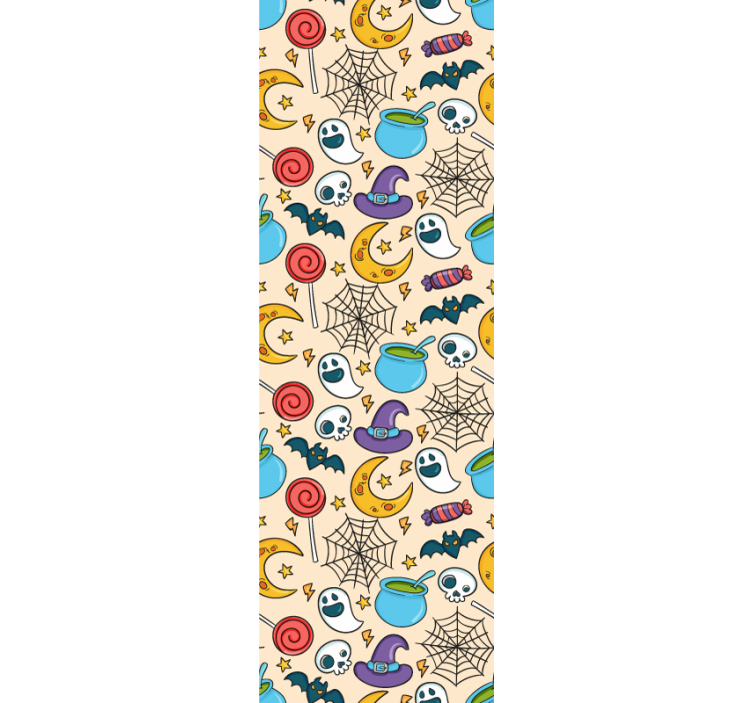 Ornamental Halloween symbols room wallpaper - TenStickers