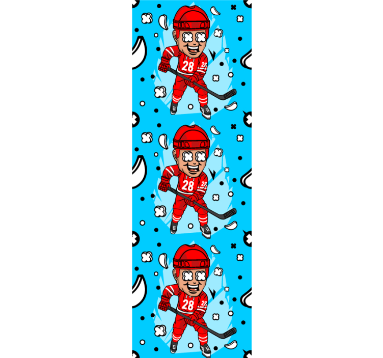 Funny hockey player Childrens Wallpaper - TenStickers