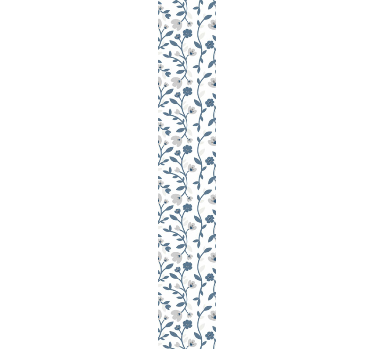 Abstract flowers blue and gray Flower Wallpaper - TenStickers
