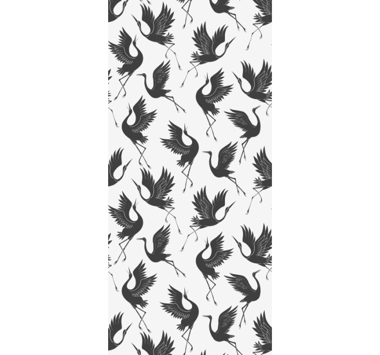 Crane Silhouette Motif birds in wallpaper - TenStickers