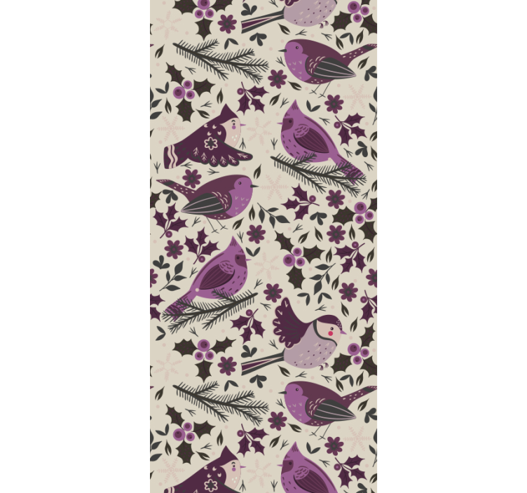 Bird Floral Motif birds in wallpaper - TenStickers