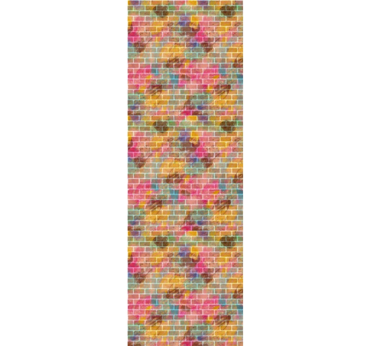 Colorful Brick Mosaic bricks wallpaper - TenStickers