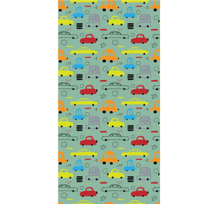 Toy Car Pattern wallpaper childrens room - TenStickers