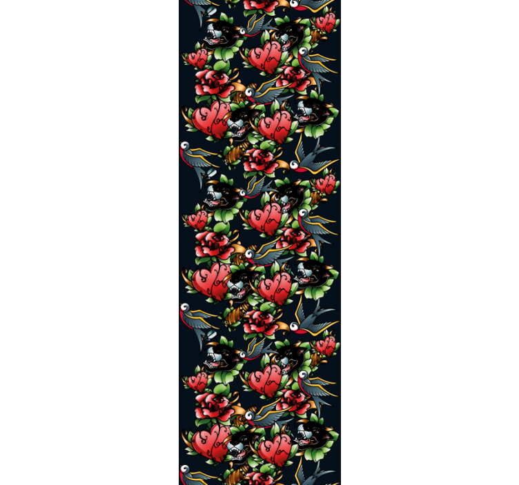 Tattoo Style Pattern art wallpaper - TenStickers