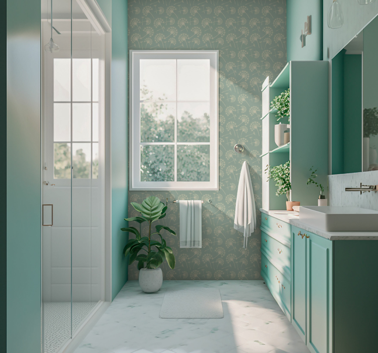 Dandelions design Bathroom Wallpaper - TenStickers