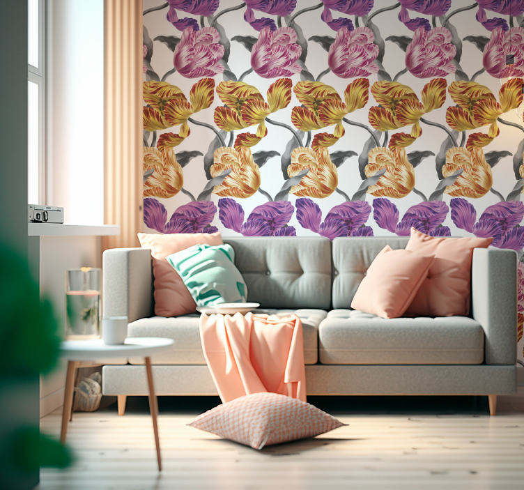 Elegant Tulips flowers wallpaper - TenStickers