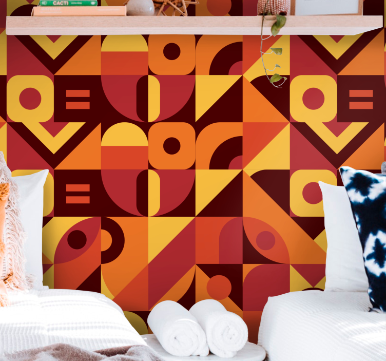Geometric Love goemetric wallpaper - TenStickers