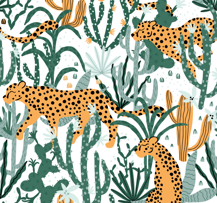 Jungle Cheetah Scene animals wallpaper - TenStickers