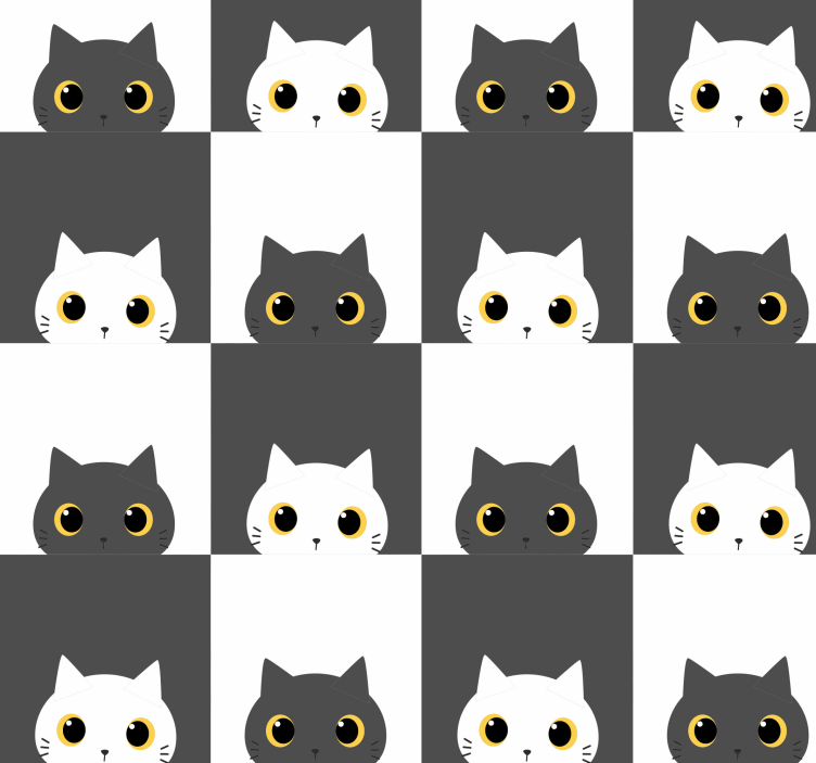 Checkerboard Cats cats wallpaper - TenStickers