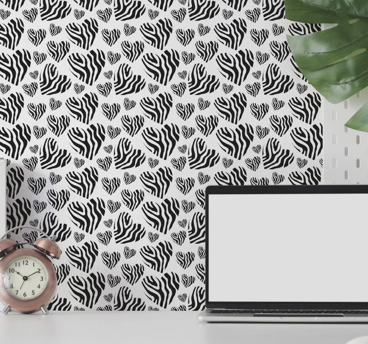 Zebra Pattern Simplicity living area wallpaper - TenStickers