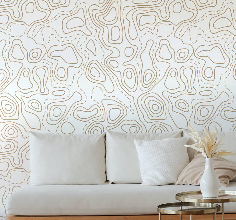 Abstract Contours abstract wallpaper - TenStickers