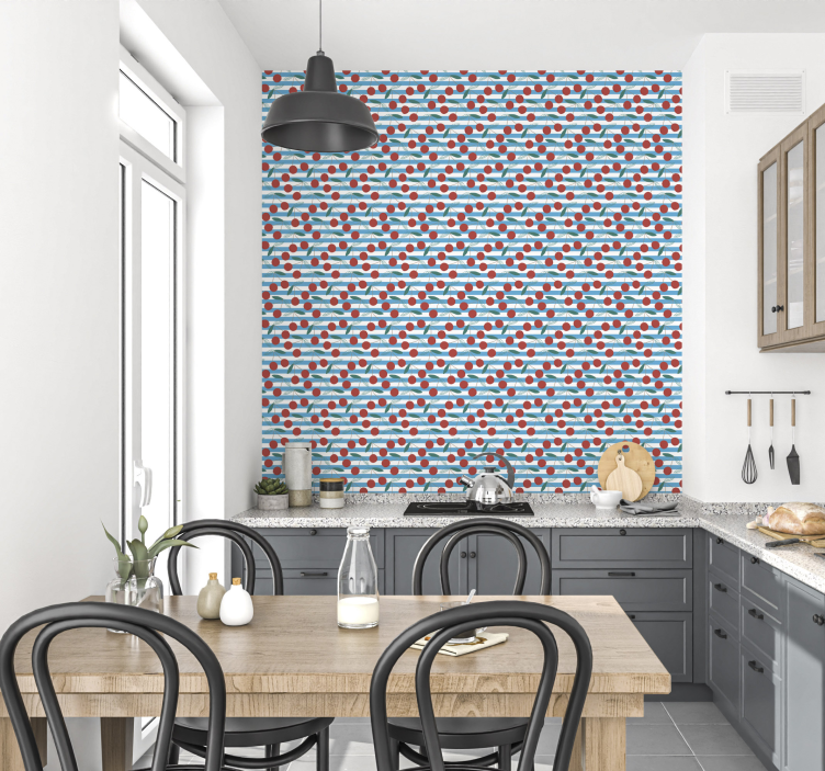 Abstract Fruit Pattern kitchen wallpaper - TenStickers