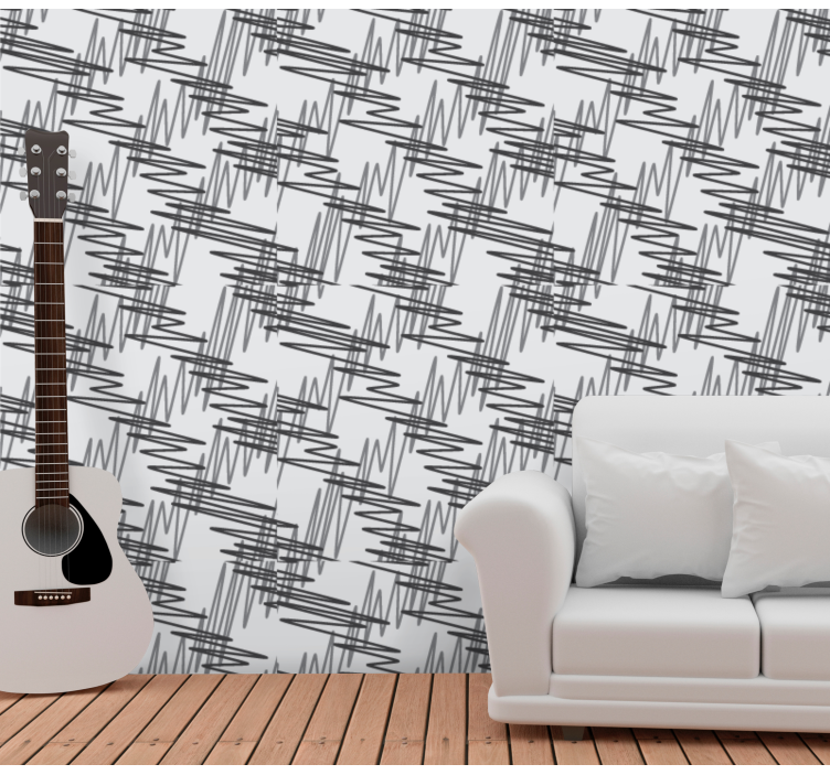 Abstract Linear Motif living area wallpaper - TenStickers