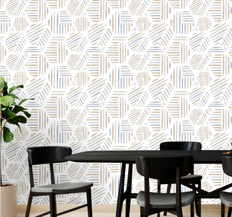 Abstract Linear Pattern wallpaper geometric - TenStickers