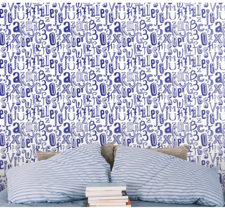 Alphabet Motif lettering wallpaper - TenStickers