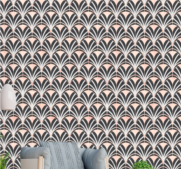 Art deco marble effect pattern tile wallpaper - TenStickers