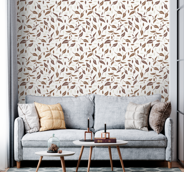 Autumn Leaves Motif leaves wallpaper - TenStickers