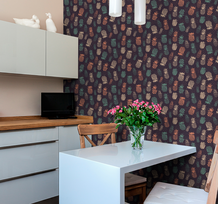 Autumnal Pinecones kitchen wallpaper - TenStickers