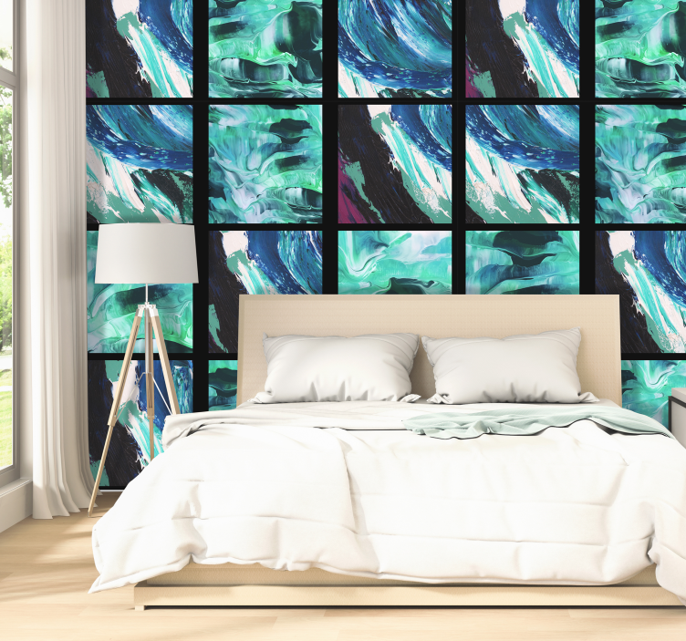 Azure Treasure Abstract Wallpaper - TenStickers