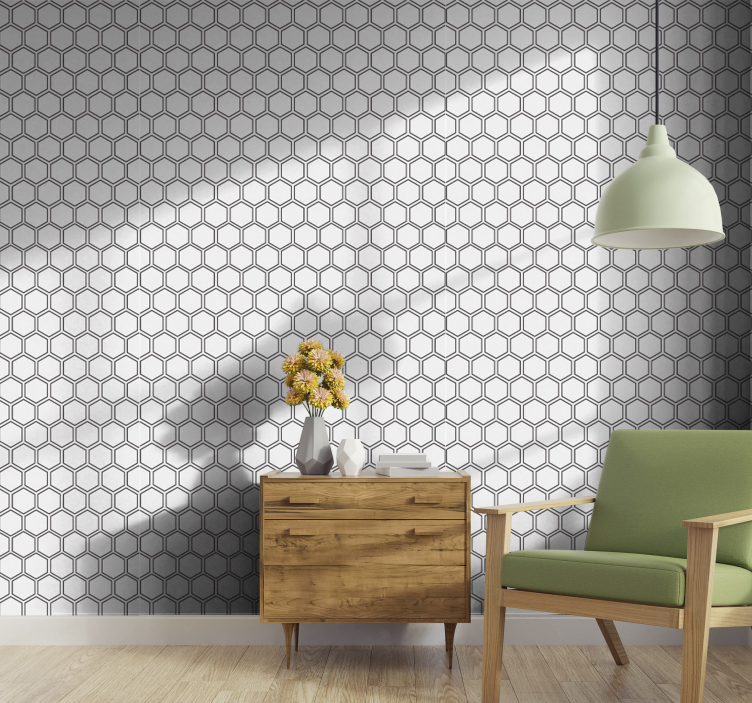 Basic hexagon tile wallpaper - TenStickers
