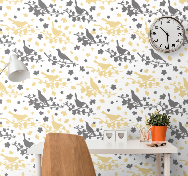 Bird Silhouette Patterns birds in wallpaper - TenStickers