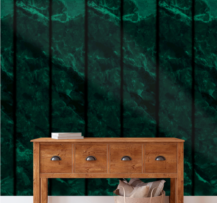 Black & green marble effect Bathroom Wallpaper - TenStickers